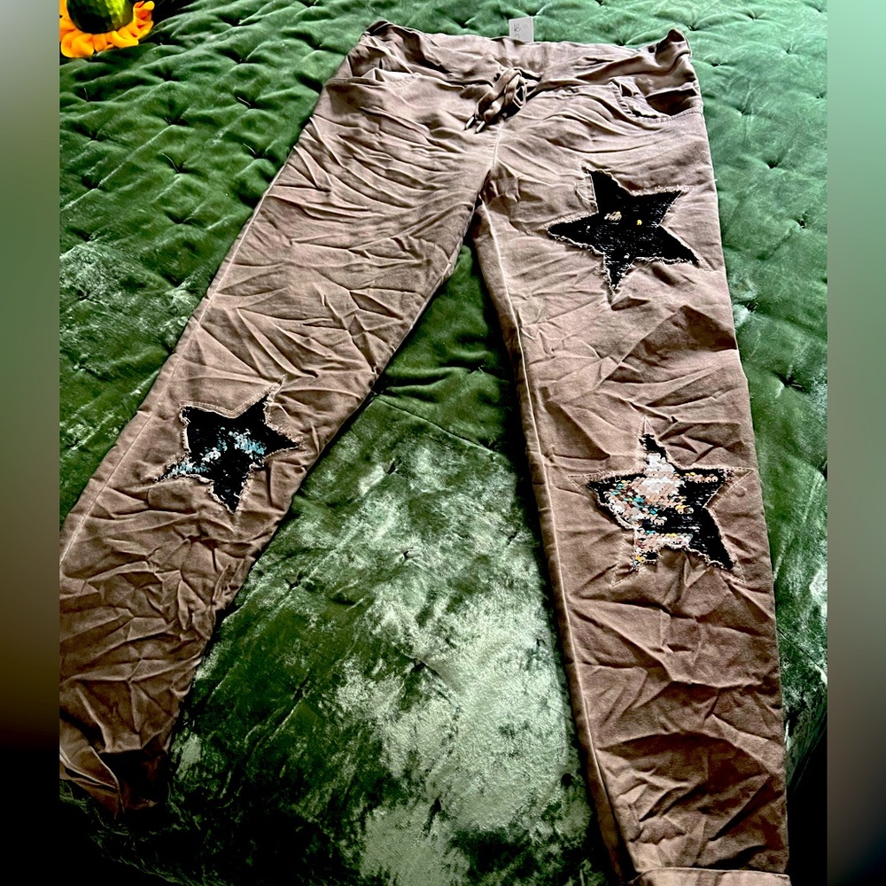 NWT Black Sequin Stars Jeans